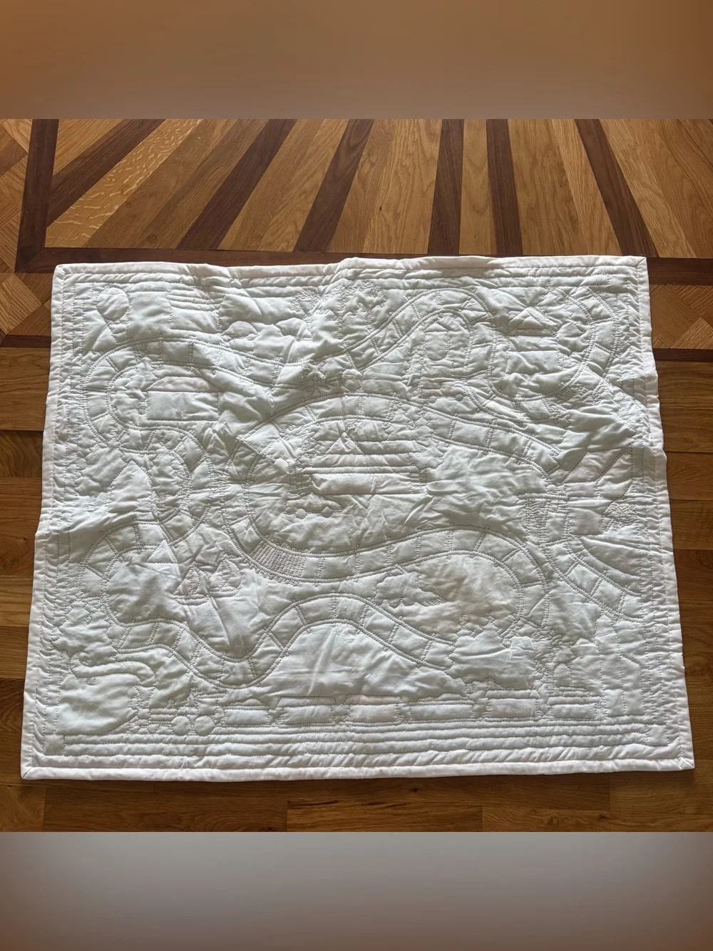 Handmade Train Railroad Play Mat Quilt 42x34 Kids Nursery Choo Choo